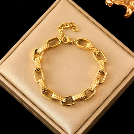 316L Stainless Steel Chain and Link Bracelet