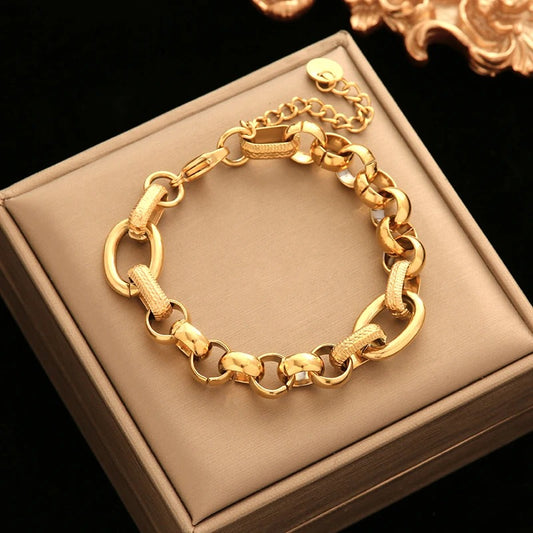 316L Stainless Steel Chain and Link Bracelet