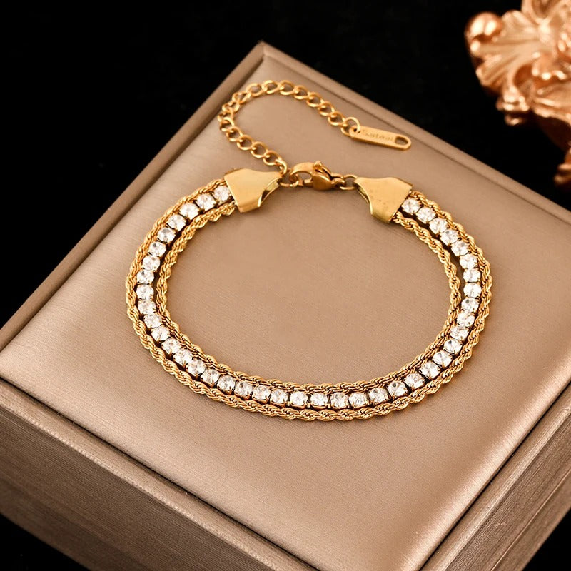 Stainless Steel Twisted Bracelet Bangle