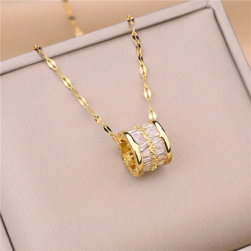 316L Stainless Steel Round Pendant Necklace