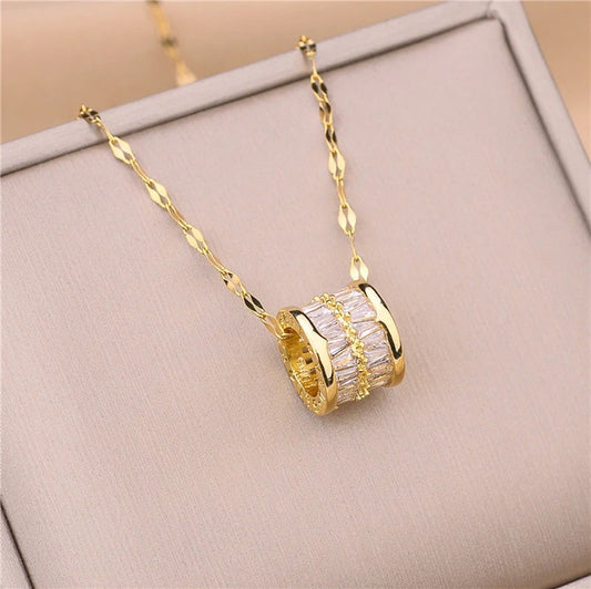 316L Stainless Steel Round Pendant Necklace