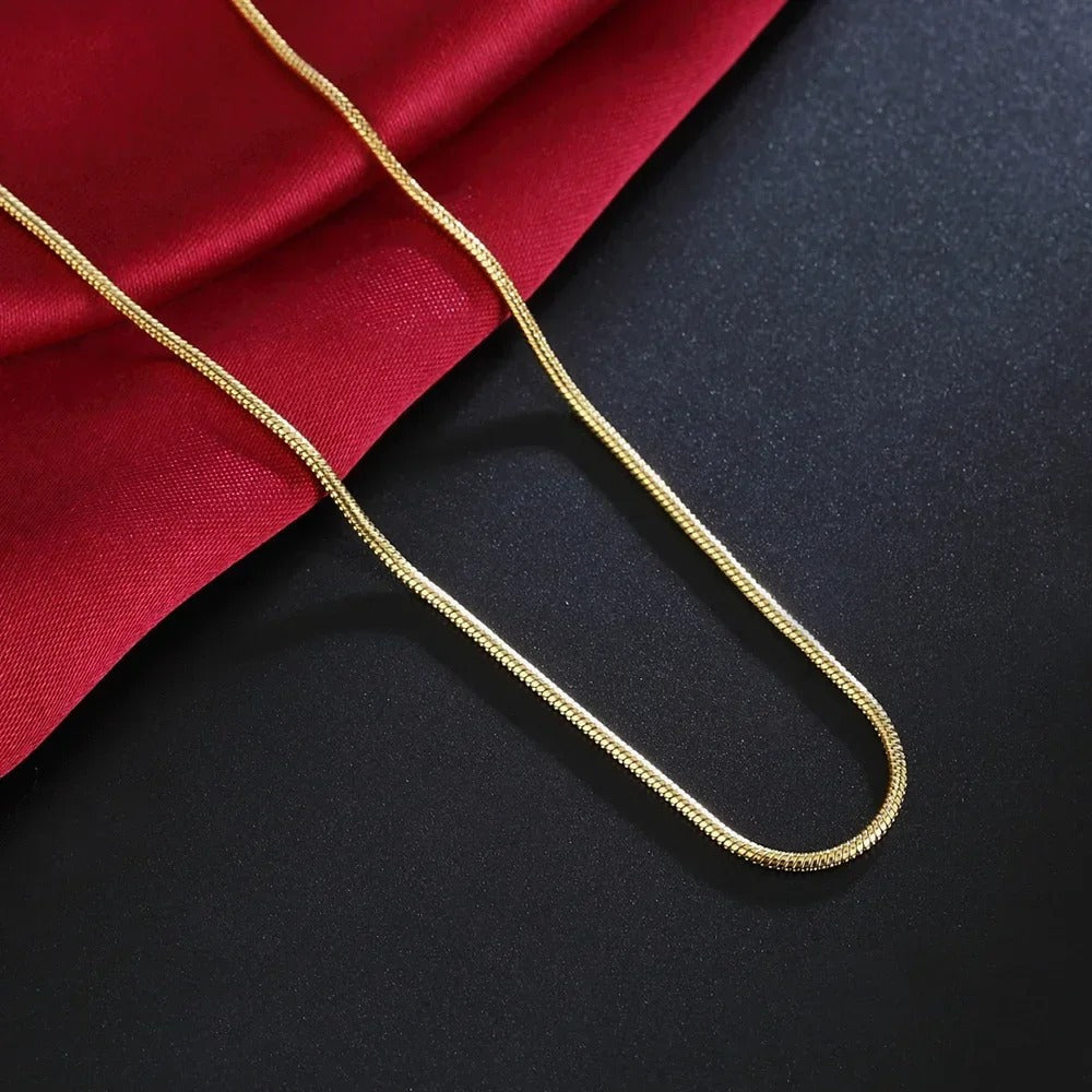 18K Gold 2mm Snake Chain Necklaces
