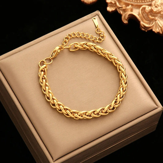 316L Stainless Steel Chain and Link Bracelet
